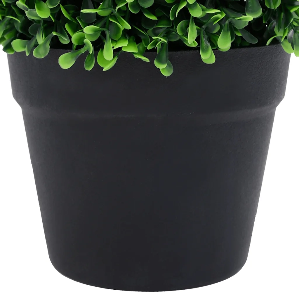 Piante di Bosso Artificiale 2 pz a Sfera con Vaso-Piante Decorative Verde 37 cm