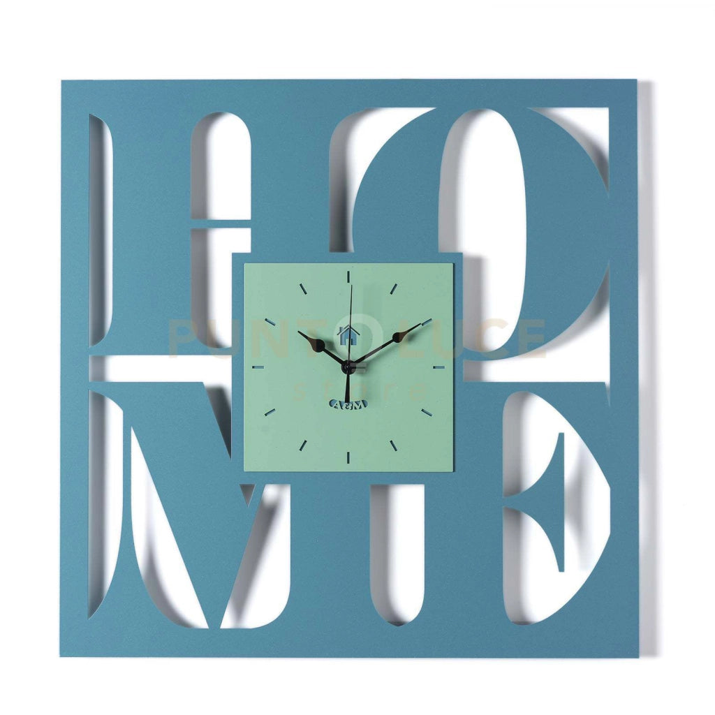 orologio da parete di design home Blu oltremare/verde acqua in Ferro 50x50h cm