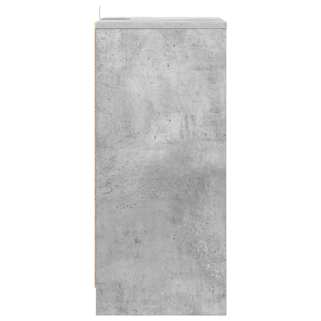 Set di 2 Comodini | Armadio da Notte | Mobiletto da notte con cassetto Grigio cemento 40 x 30 x 467 cm