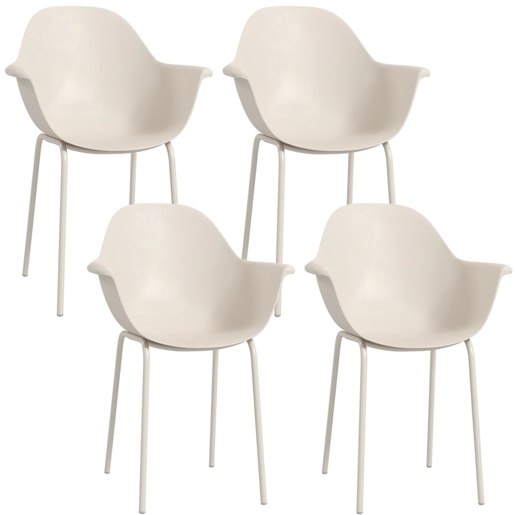 Set 4 sedie da giardino da esterno con schienale alto; 59x55x84 cm; grigio