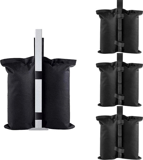 Set di pesi per giardino Pesi per giardino di alta qualità Set di 4 Pesi per giardino realizzati con tessuto 600D Oxford Materiale: tessuto 600D Oxford Pesi per giardino adatti per tende, giardini e ombrelli (Nero)