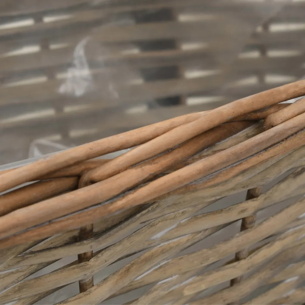 2 pz Fioriere | Cassetta per fiori | Vaso da Balcone in Vimini con Rivestimento in PE 40 cm