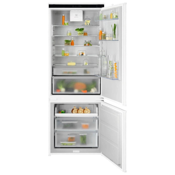 Electrolux frigocongelatore da incasso ENA7TE75S, serie 700, total no frost, 375 L, classe E, 35 dB, touch, bianco