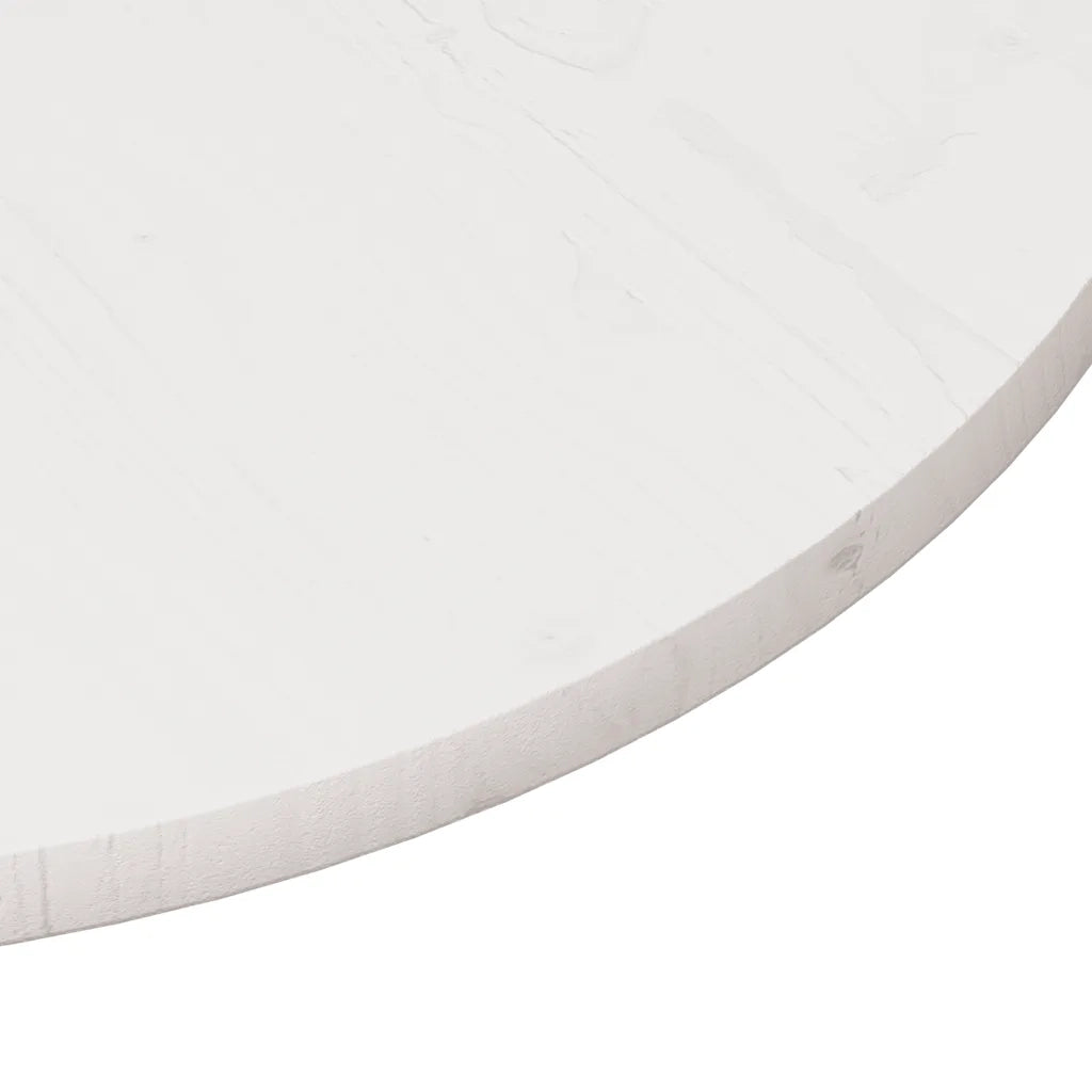 Piano Tavolo Rotondo Bianco Ø80x3 cm in Legno Massello di Pino 833671