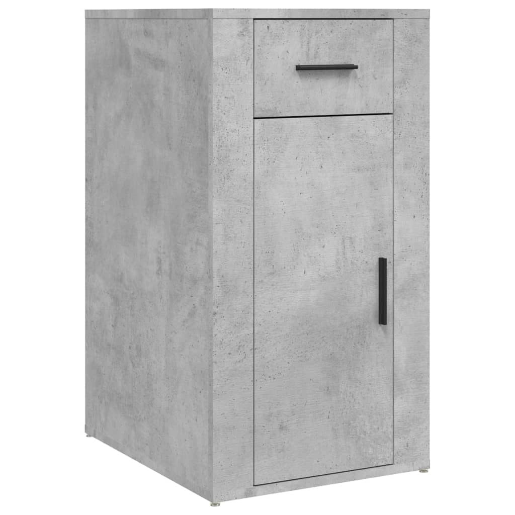 Scrivania da ufficio postazione di lavoro mobile per computer studio con mobiletto legno ingegnerizzato grigio 02_0023390