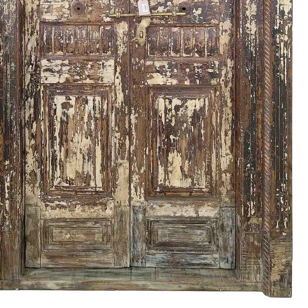Porta artigianale in legno marrone 143x26x237h cm