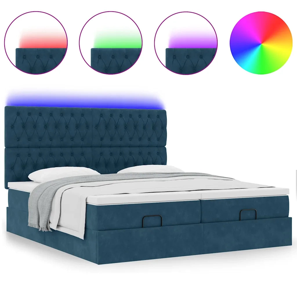 Struttura Letto Pouf con Materassi 180x200 cm Velluto 3314643