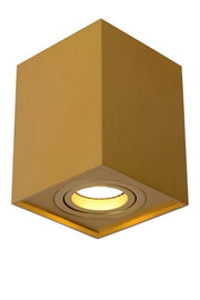 Spot soffitto Lucide Tube oro quadrato GU10 50W alluminio