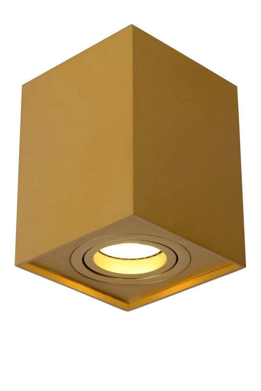 Spot soffitto Lucide Tube oro quadrato GU10 50W alluminio