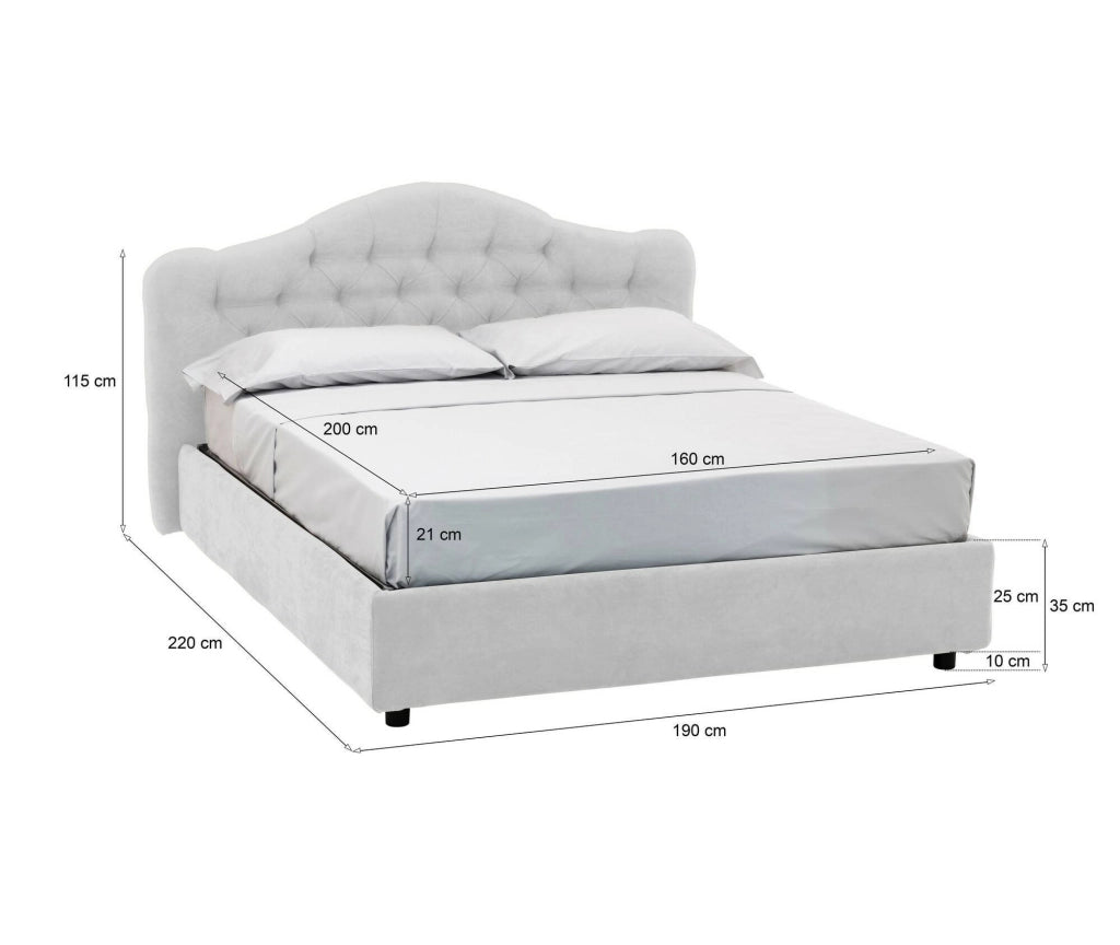 Letto Matrimoniale Alfer, Letto Matrimoniale Materasso Incluso Made in Italy, Bianco