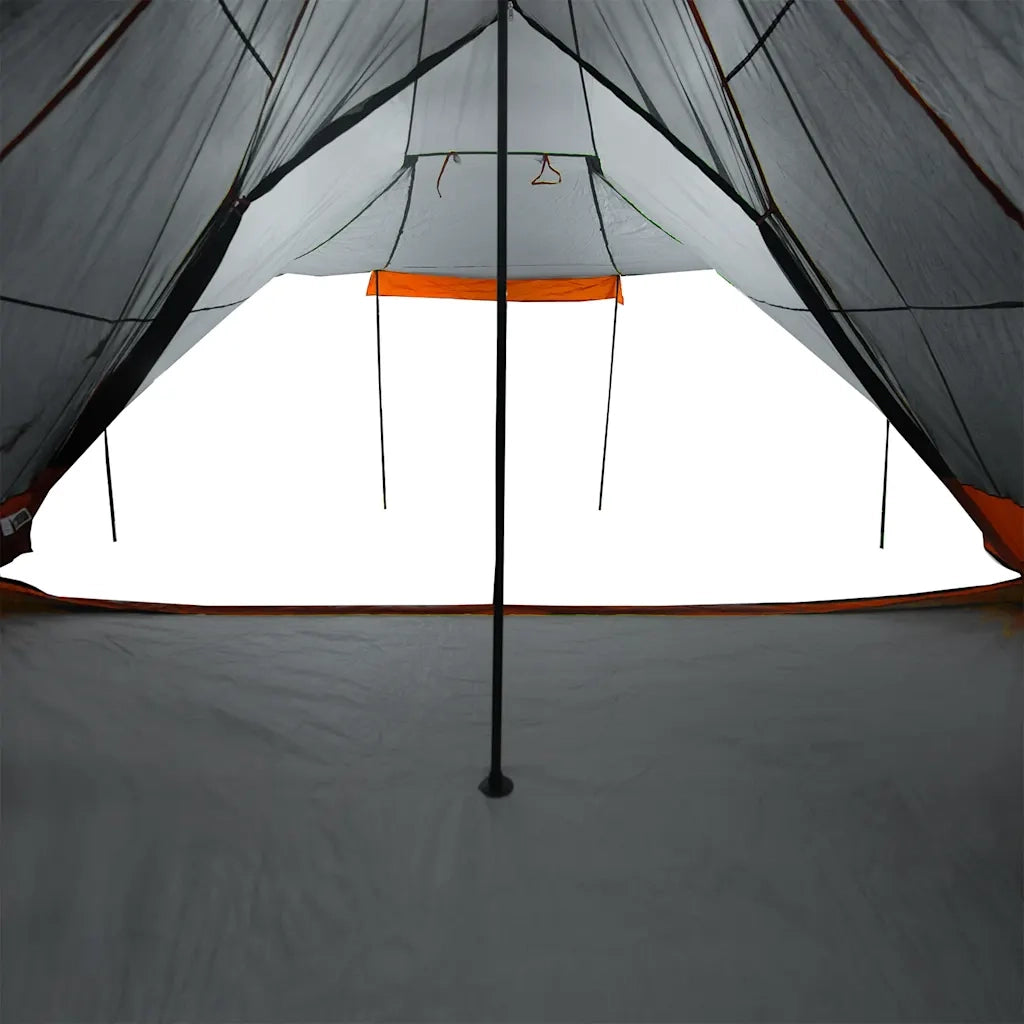 Tenda Familiare Tipi 8 Persone Grigia e Arancione Impermeabile 4009447
