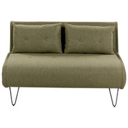 Divano letto 2 posti glamour con cuscini tessuto verde oliva Sfoderabile senza braccioli