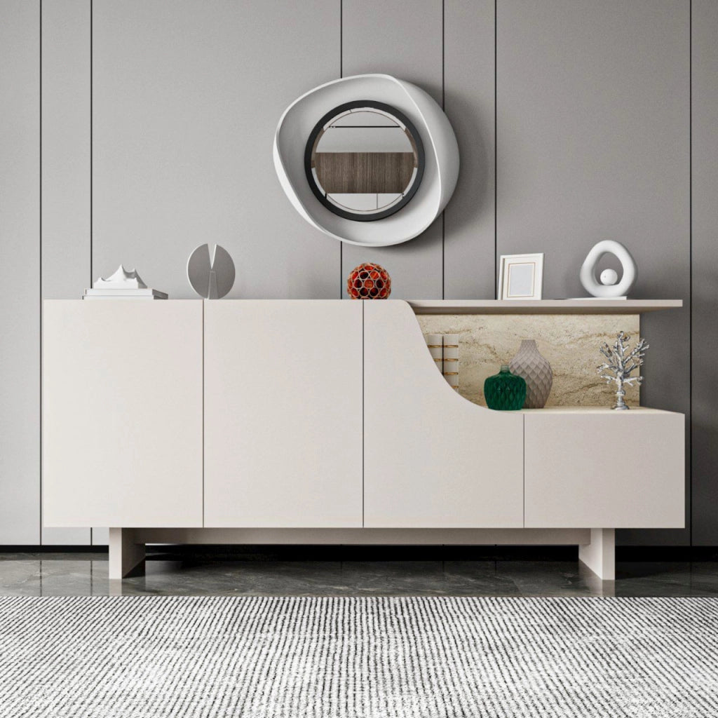 Credenza in legno "Line" - 180 x 40 x 81 cm - Beige