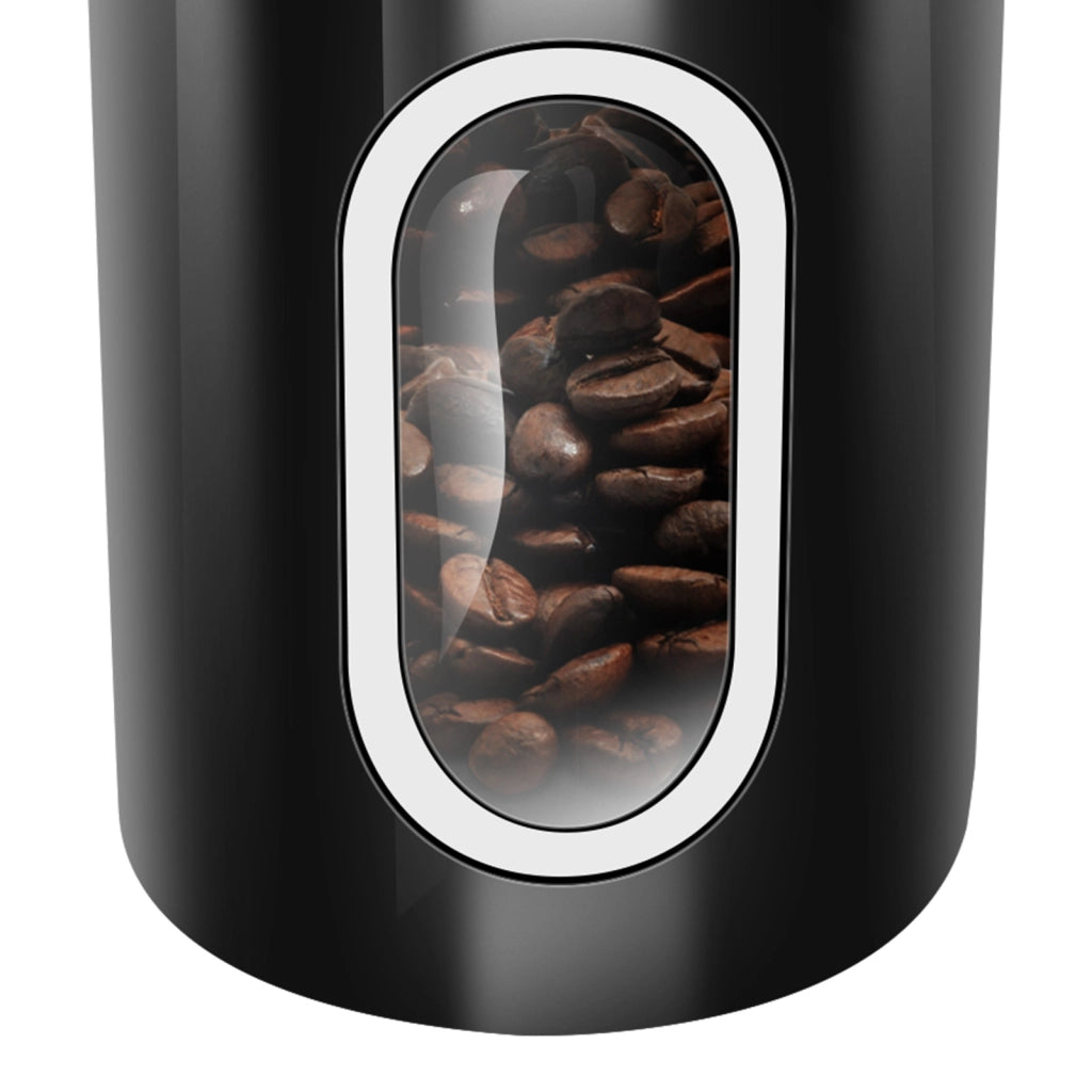 Set 3 Scatole Impilabili per Caffè Zucchero Finestra Trasparente Ermetiche Nero Cheffinger