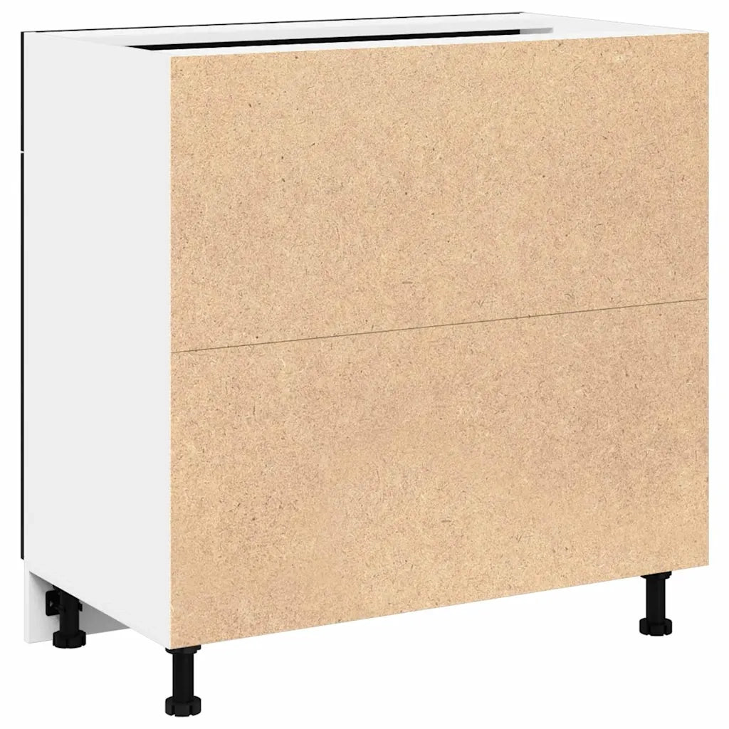 Mobiletto a parete moderno con cassetto e ripiano 80 x 31 x 81 cm pratico contenitore in legno composito di rovere nero 02_0051966