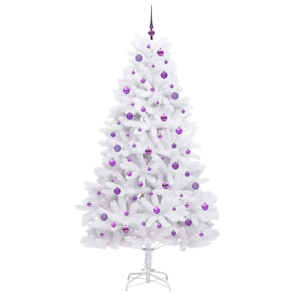 Albero di Natale | Decorazioni natalizie Artificiale con Rami Pieghevoli Bianco 210 cm