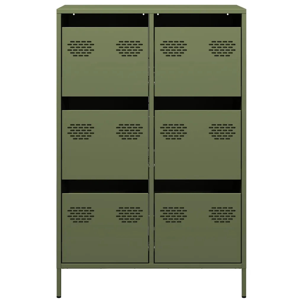 Credenza | Madia | Buffet da pranzo | Armadio da pranzo Verde Oliva 68x39x101,5 cm in Acciaio