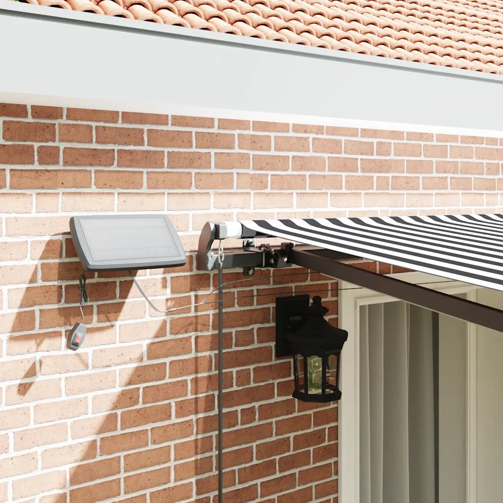 Tenda Retrattile Manuale con LED Antracite e Bianco 400x300 cm 3310231