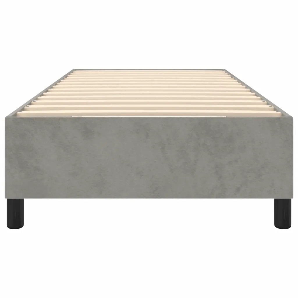 Struttura Letto a Rete a Molle-Giroletto Grigio Chiaro 90x190 cm Velluto 150167