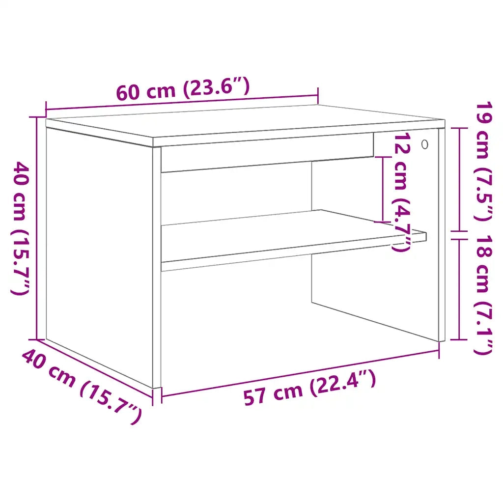 vidaXL Mobile Porta TV Rovere Fumo 60x40x40 cm in Legno Multistrato