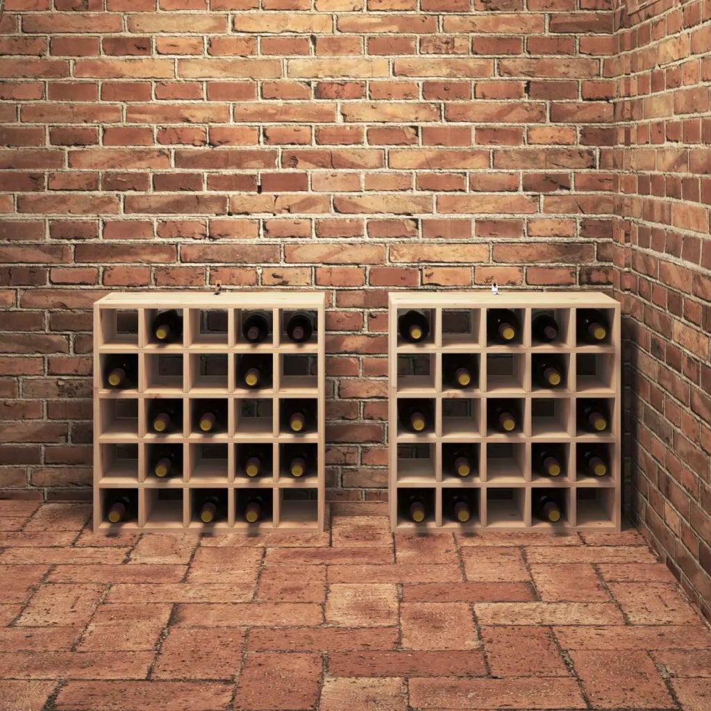 Portabottiglie 2 pcs Naturale 56 x 25 x 56 cm Pino massello 893312