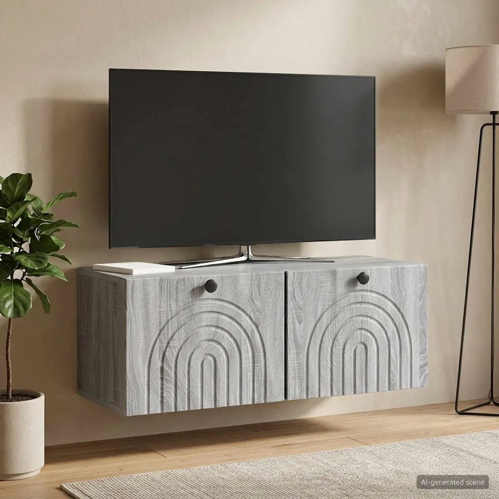 Mobile Porta TV da Muro Grigio Sonoma 78,5 x 31 x 30 cm 898211