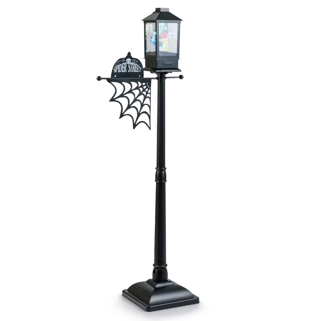 Lampada da terra Halloween 50 cm x 32 cm x 155 cm con attivazione sonora luci LED a 6 colori atmosfera spettrale PVC nero 20_0012288