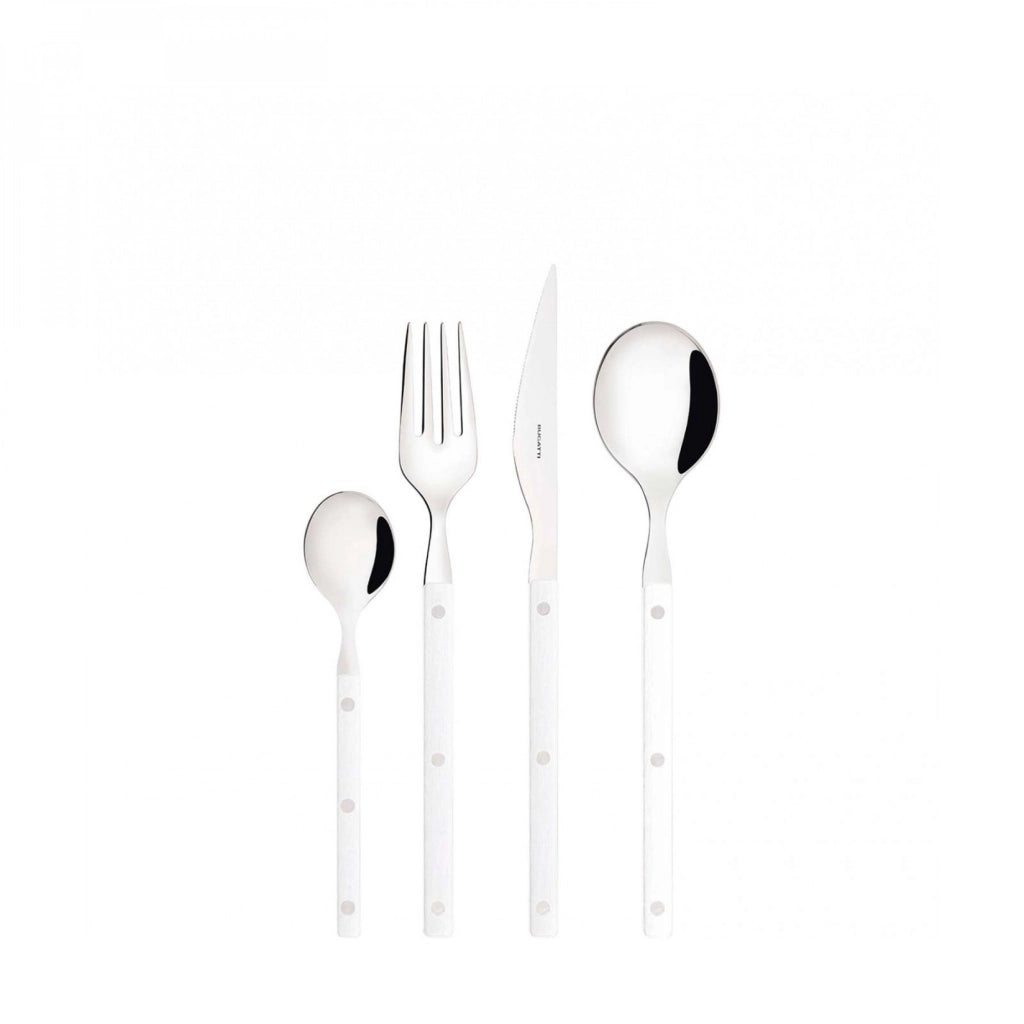 ALLEGRA, Posate Set 24 Pz, Scatola Gallery, Casa Bugatti Colore: Bianco