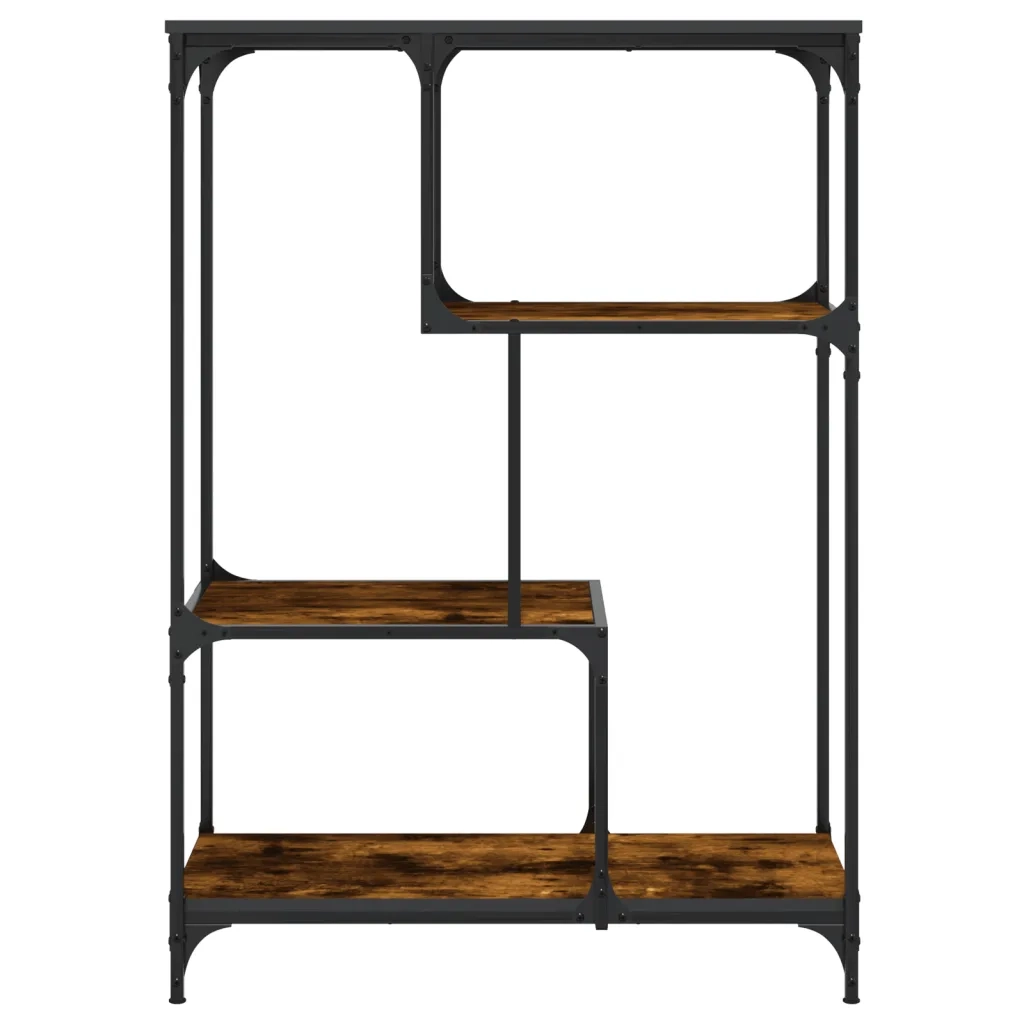 Libreria Rovere Fumo 81x36x115 cm Legno Multistrato e Acciaio 835406