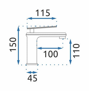 Rubinetto Da Lavabo Rea Blade Old Black Low