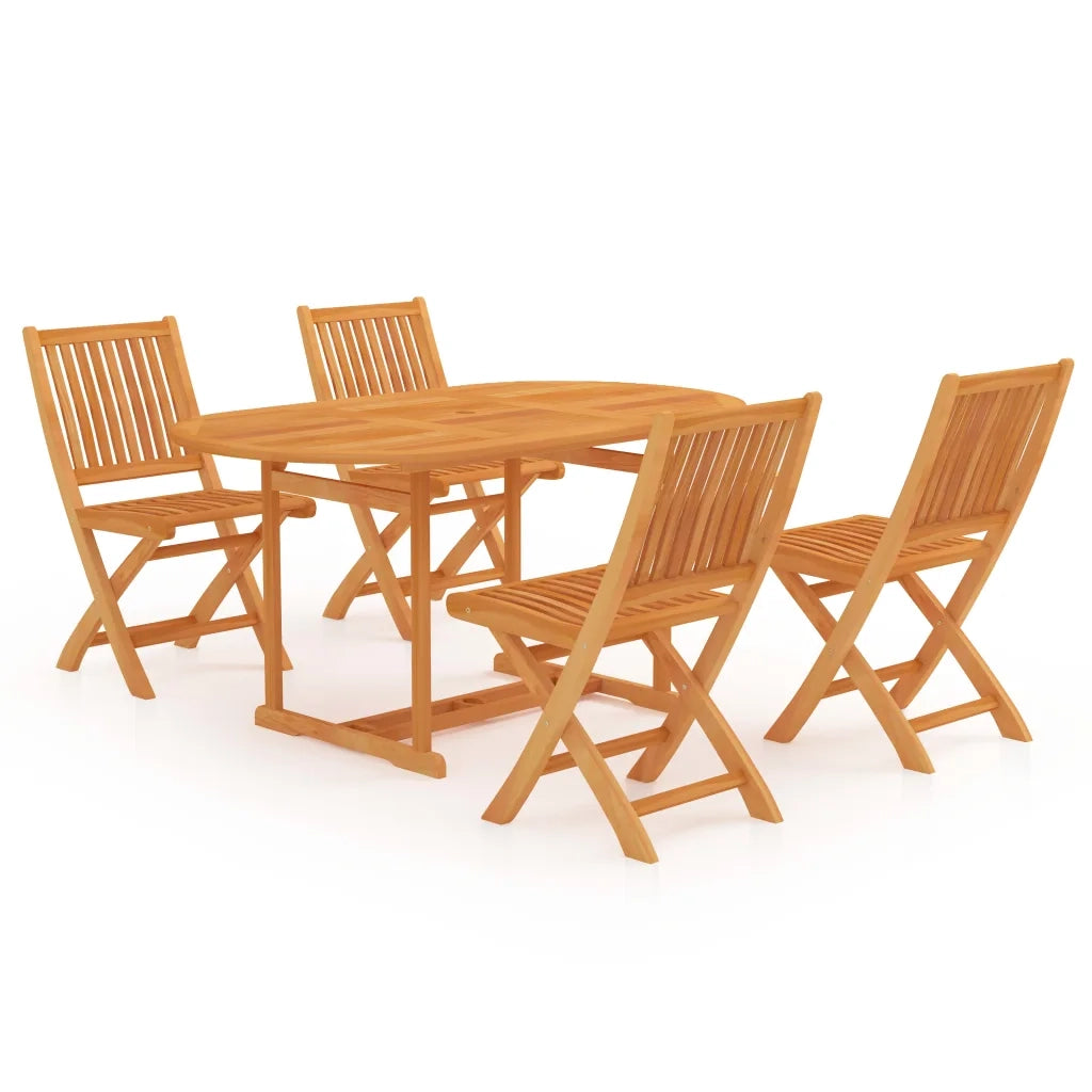 Set da Pranzo da Giardino 5 pz in Legno Massello di Teak 3059537
