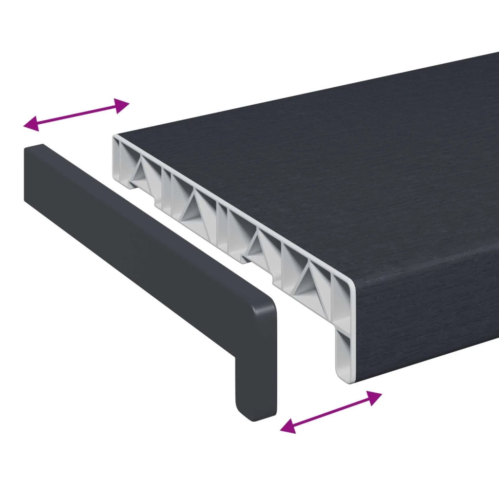 Soglia della Finestra Antracite con Venature del Legno PVC CFW8323346