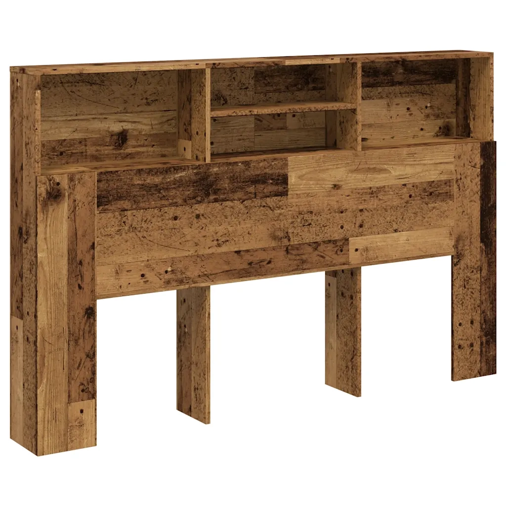 Testiera con Contenitore-Testiera con Ripiani Legno 160x19x103,5 cm in Truciolato