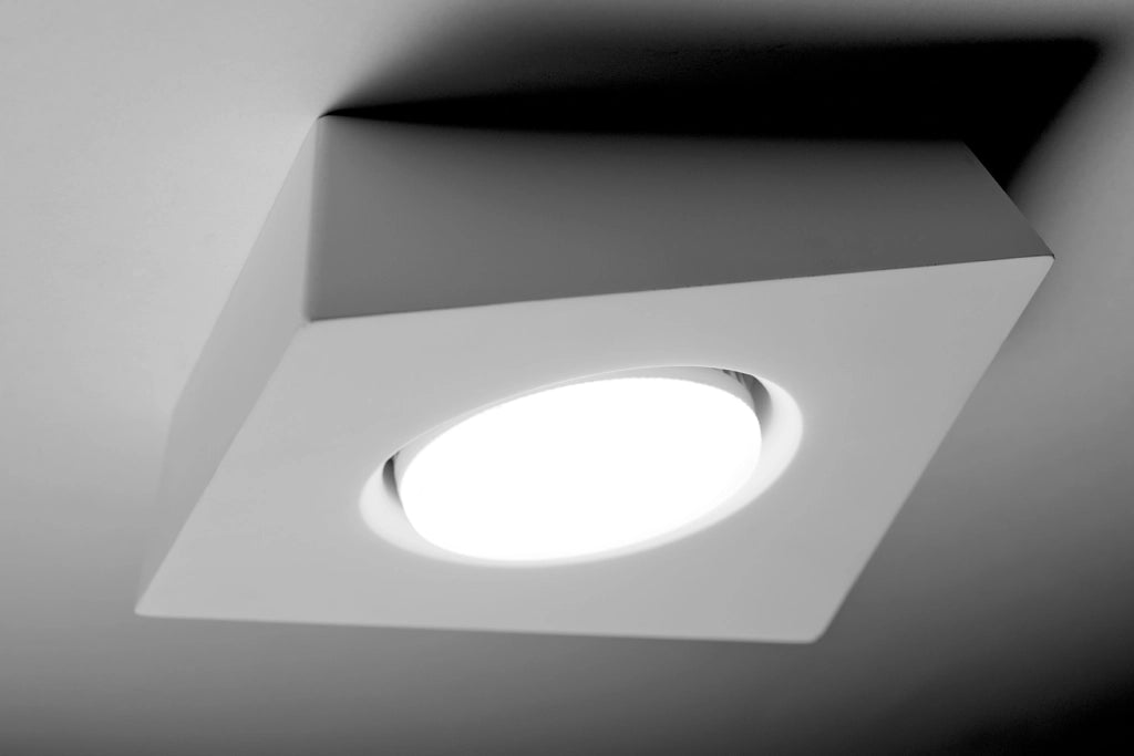 ANCHISE lampada da Soffitto 1 Luce in gesso bianco attacco GX53 18x17,5cm