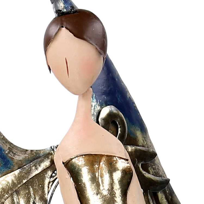 Angelo metallo blu e oro cm 31,1x14xh77