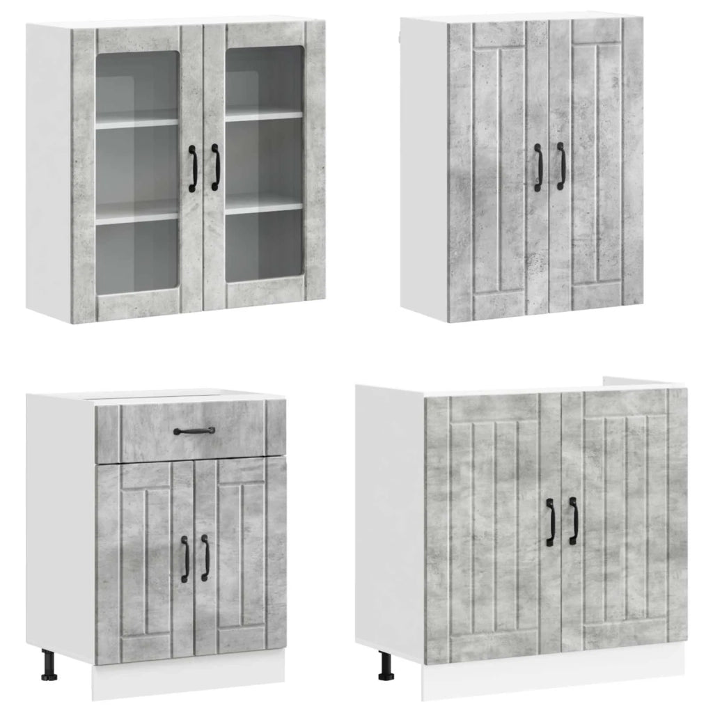 Unità Cucina LUCCA 8 pcs Grigio Cemento Legno ingegnerizzato 3438470