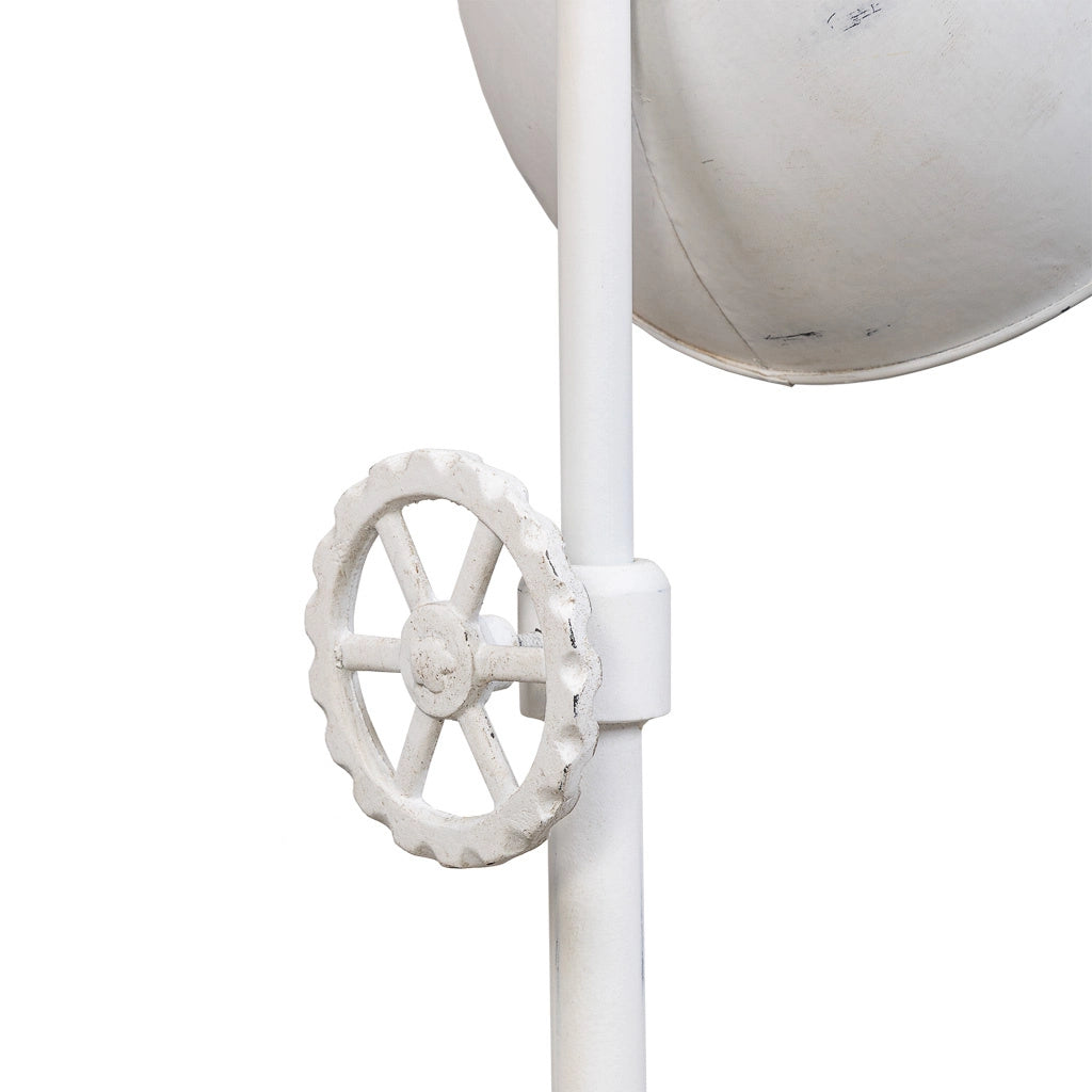 Lampada da terra in metallo bianco 30x30x105h