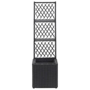 Letto Rialzato con Traliccio 1 Vaso 30x30x107cm Polyrattan Nero 46930