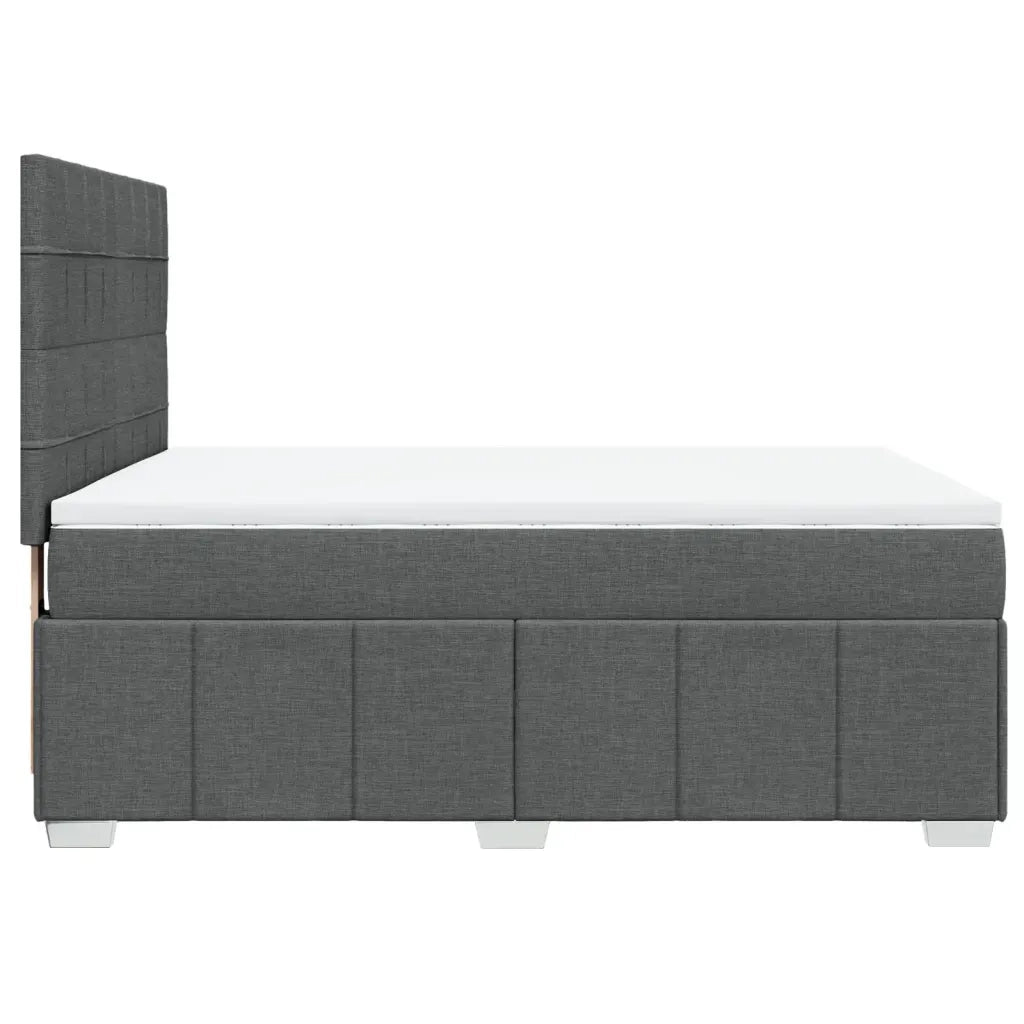 Giroletto a Molle con Materasso Grigio Scuro 140x200cm Tessuto