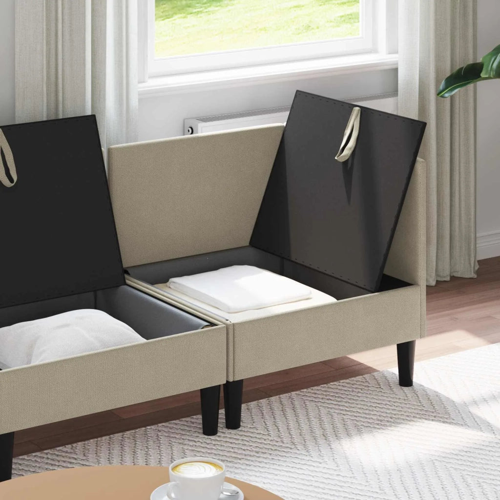 Set di mobili per il soggiorno 3 pcs Sabbia Tessuto 3413788