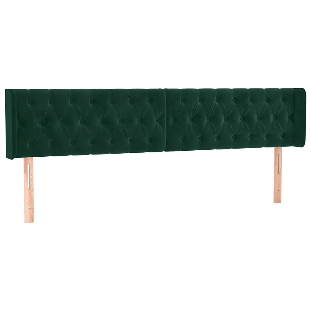 Testiera ad Orecchio Verde Scuro 183x16x78/88 cm in Vellutocod mxl 121626