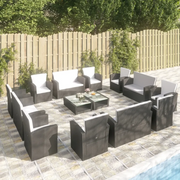 Set Divani da Giardino 16 pz con Cuscini in Polyrattan Nero cod mxl 38613