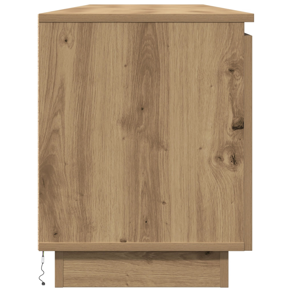 Mobile TV con LED Rovere Artigianale 180x38x49 cm Legno ingegnerizzato