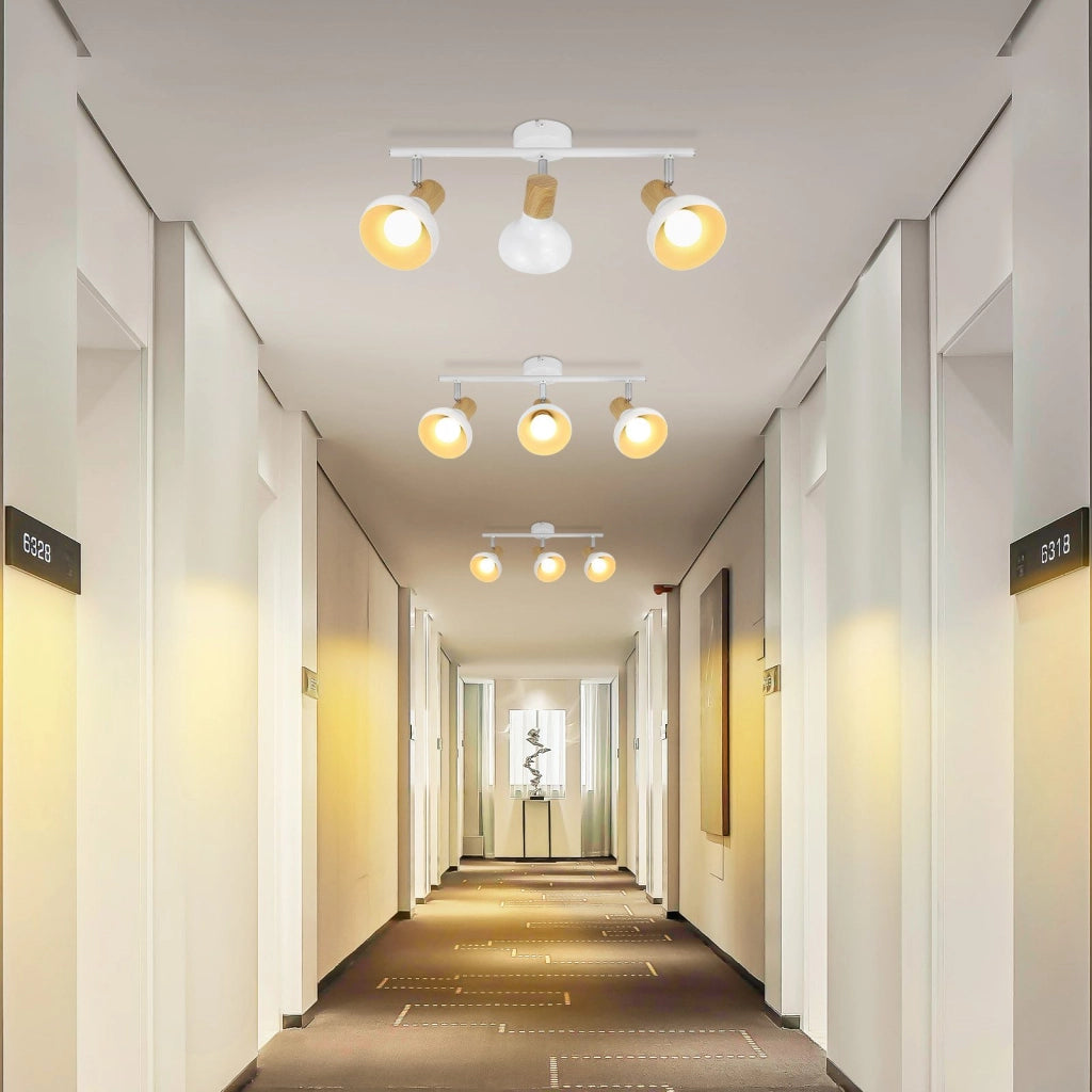 ZMH Faretto da soffitto LED neri E14 plafoniera orientabile 3 fiamme in metallo