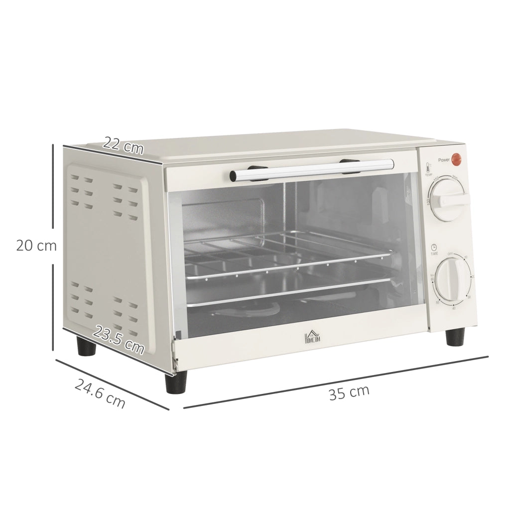 Mini Forno Elettrico 9 L 750 W con Temperatura 100-230°C; Timer 60 min; Teglia e Griglia