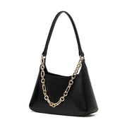 Borsa a tracolla da donna in vera pelle nera