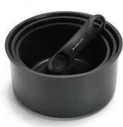 Set di Pentole da Cucina - Rivestimento Ceramico - 3 Pezzi - Nero - Induzione/Gas