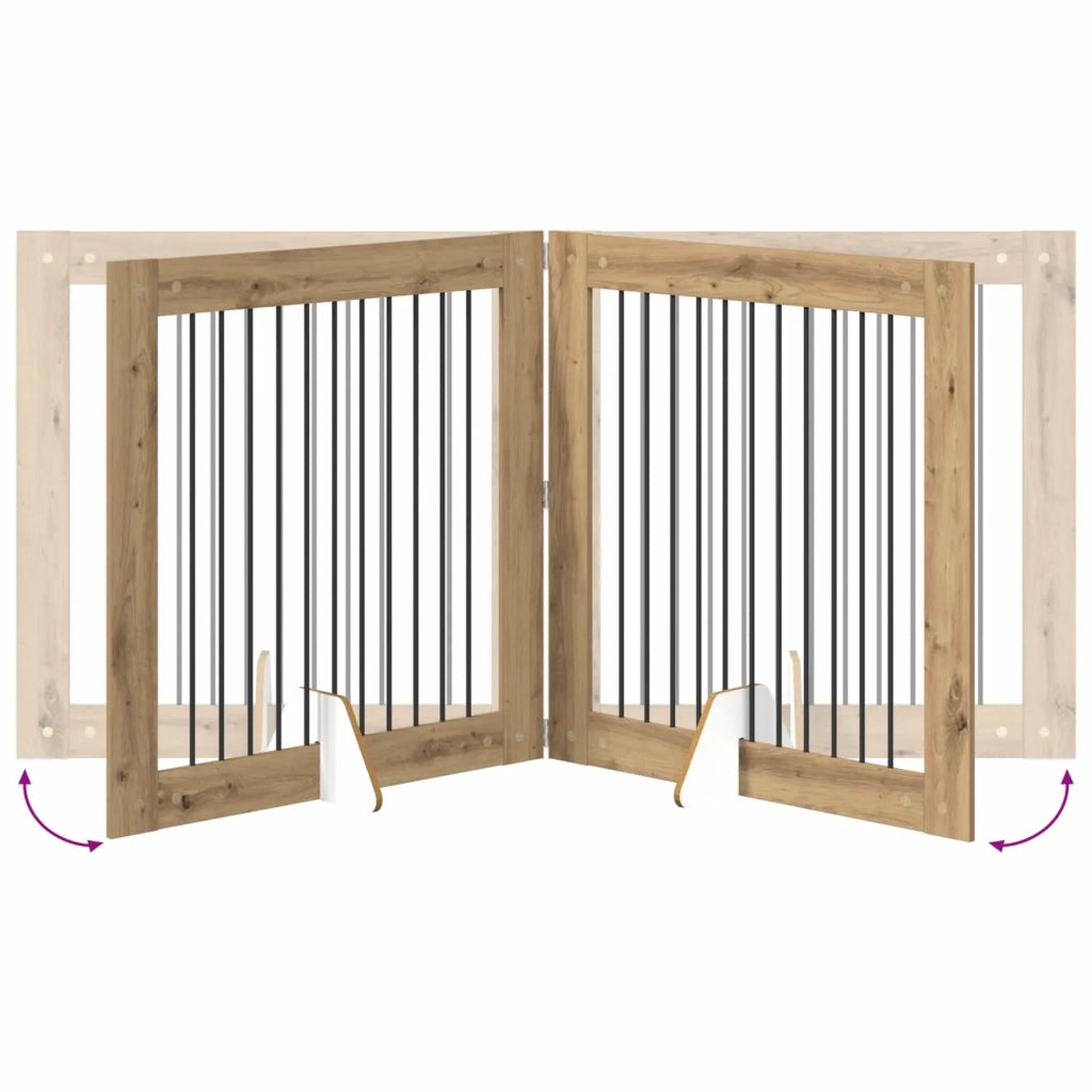 Cancello per cani pieghevole con supporti 4 pz 401 cm 892036