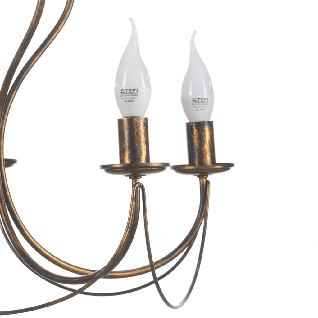 Lampadario 5 luci Candela bronzo