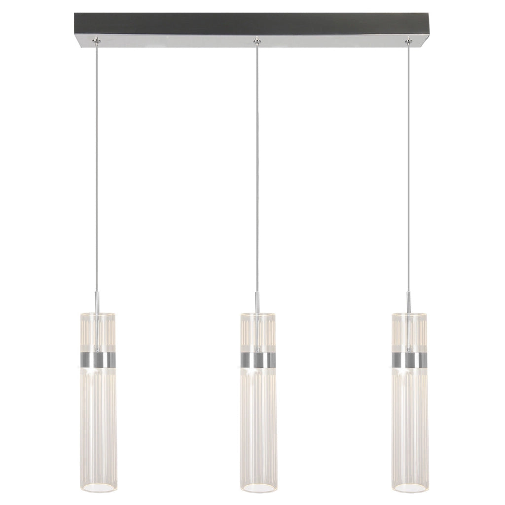 Lampada sospensione Ambiente cromata 60cm LED CCT 6W